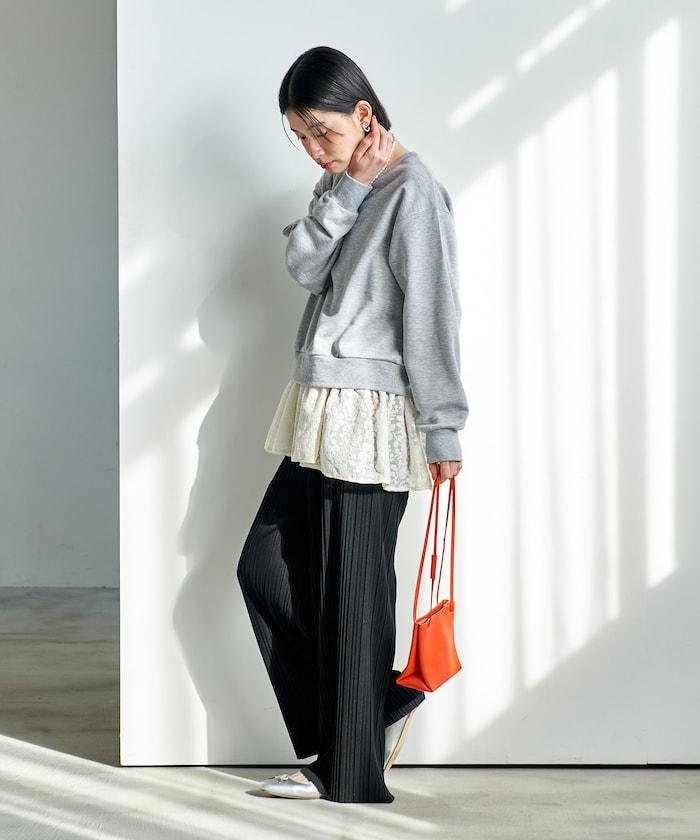 褶皺豹紋印花 褲子