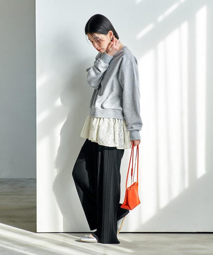 褶皺豹紋印花 褲子