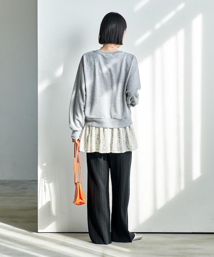 褶皺豹紋印花 褲子