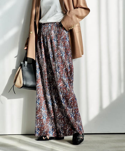 褶皺豹紋印花 褲子