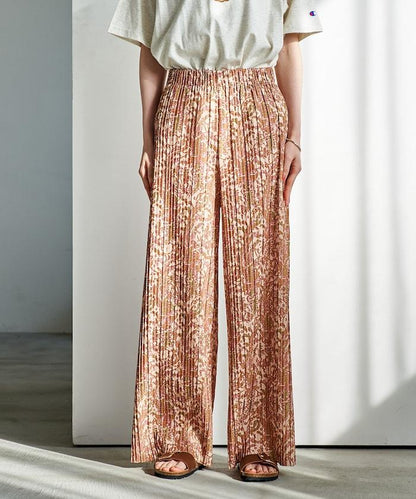 褶皺豹紋印花 褲子