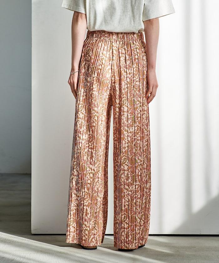 褶皺豹紋印花 褲子