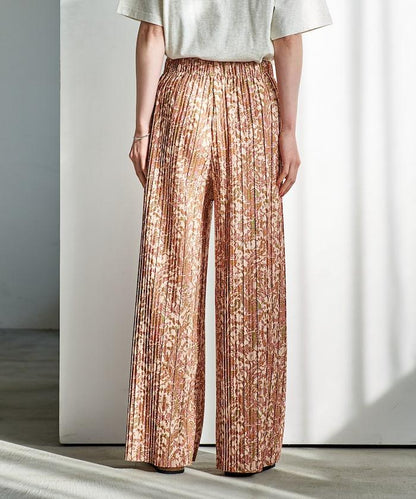 褶皺豹紋印花 褲子