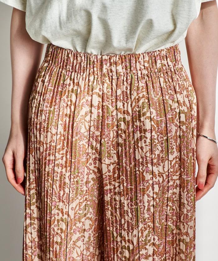 褶皺豹紋印花 褲子