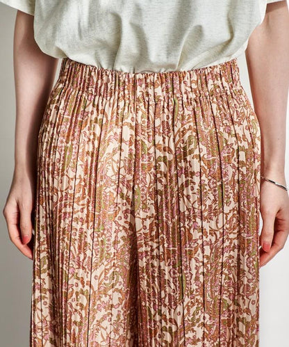 褶皺豹紋印花 褲子