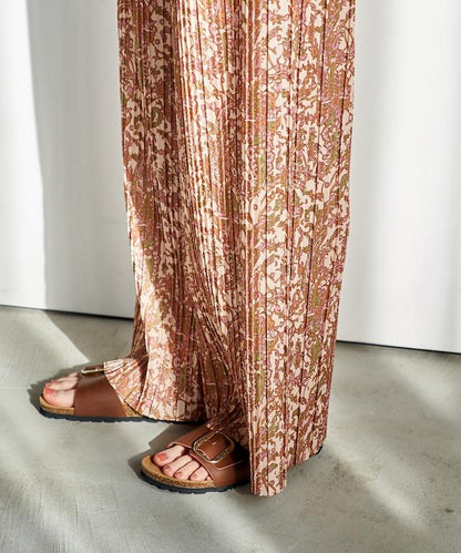 褶皺豹紋印花 褲子