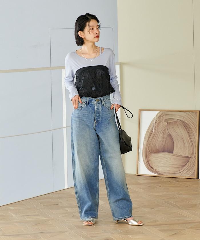 多穿法 花卉蕾絲 裹身半身裙