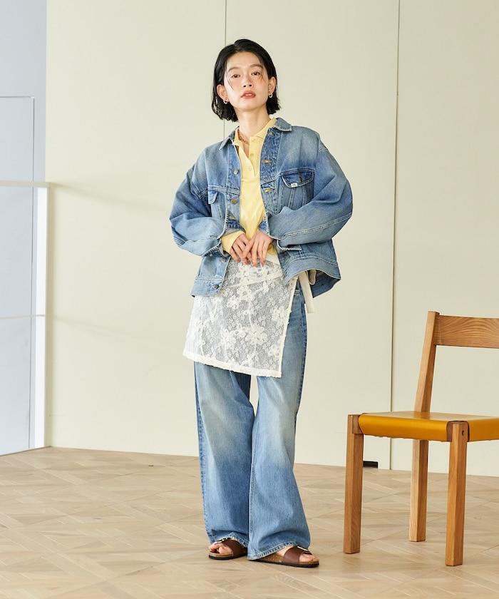 多穿法 花卉蕾絲 裹身半身裙