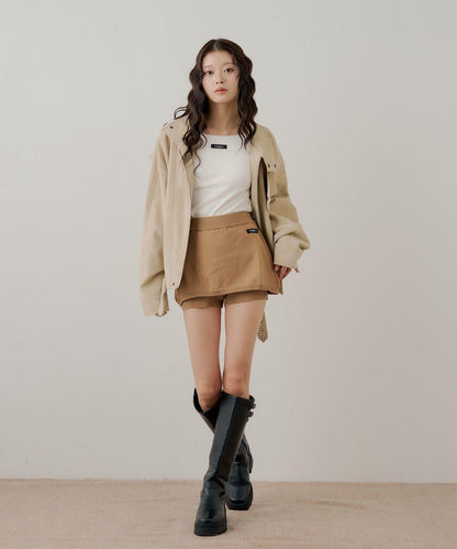 疊搭設計 針織短褲