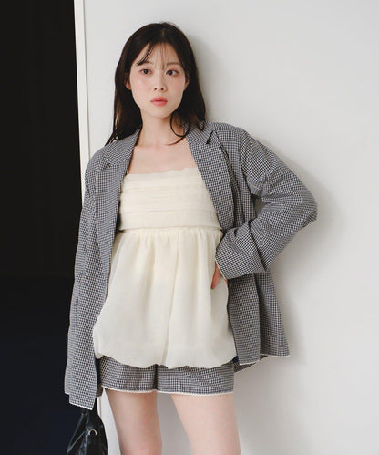 歐根紗束胸上衣