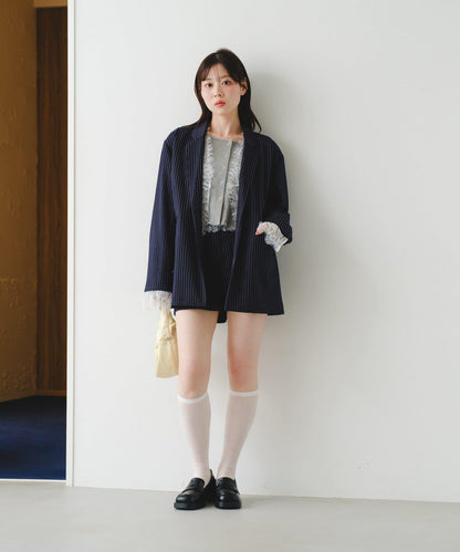 可拆卸蕾絲多方式設計夾克