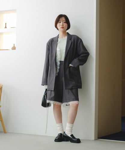 可拆卸蕾絲多方式設計夾克