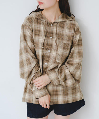 男女同款 BM 格紋連帽襯衫