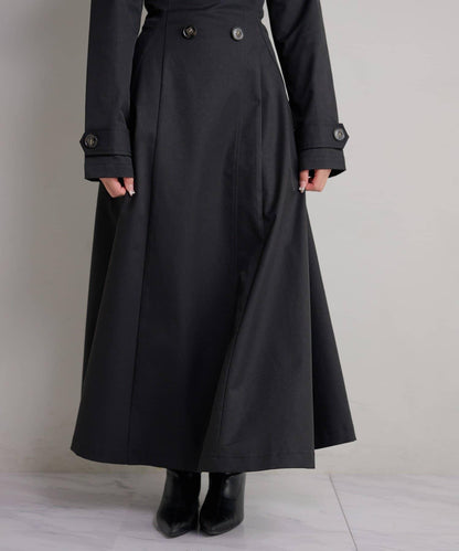 大翻領 長款 連衣裙