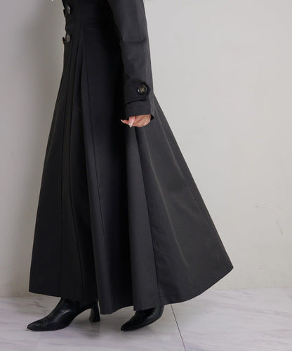 大翻領 長款 連衣裙