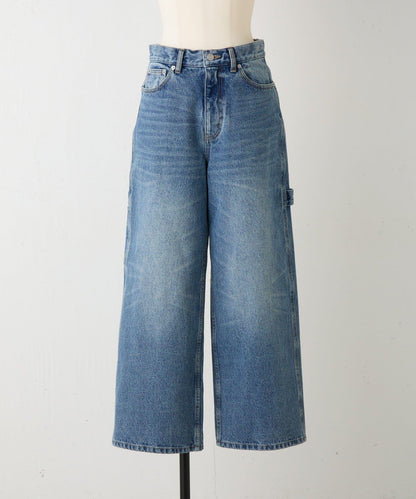 牛仔闊腿褲