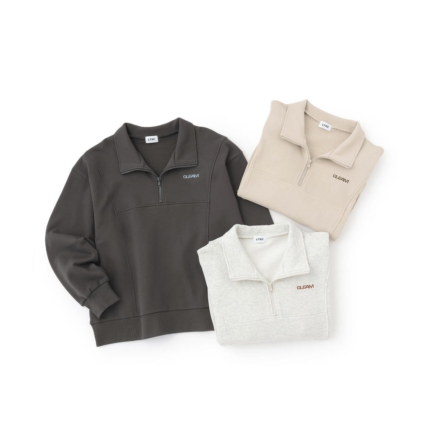 LTXC 全棉100% 半拉鍊套頭衫