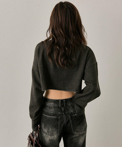 mline 短款高領針織上衣