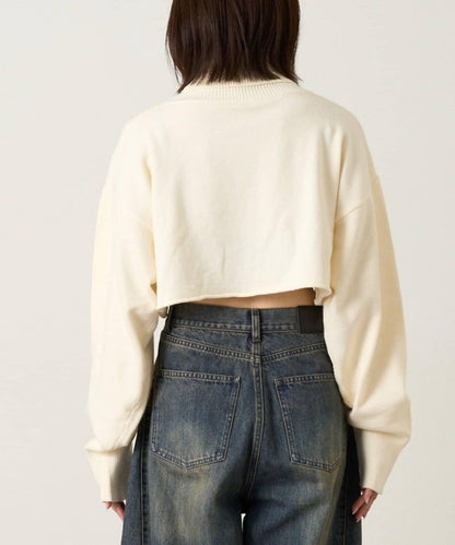 mline 短款高領針織上衣