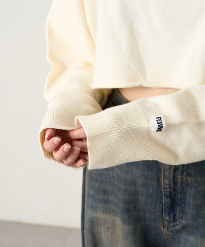 mline 短款高領針織上衣