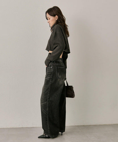 mline 短款高領針織上衣