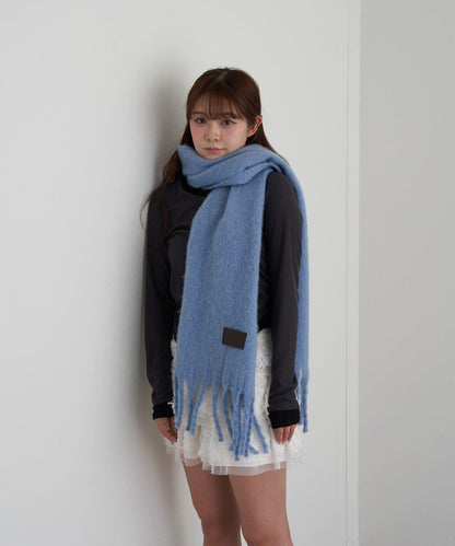 RAY CASSIN 皮革貼片圍巾