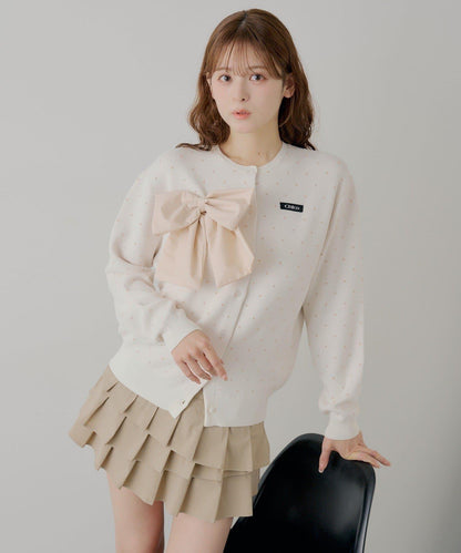寬鬆 蝴蝶結 針織開衫