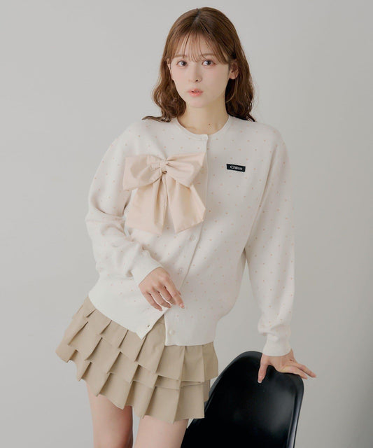 寬鬆 蝴蝶結 針織開衫