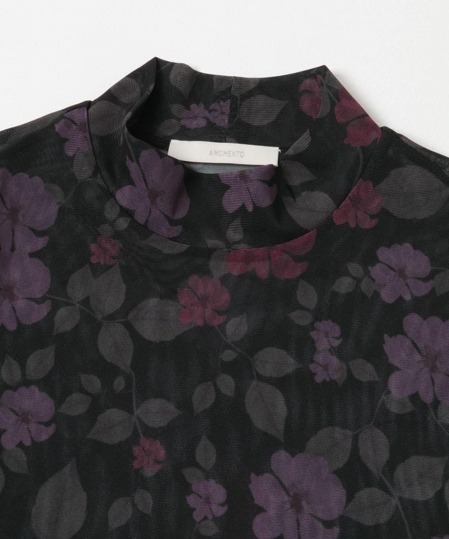 花卉圖案半高領上衣 AMOMENTO FLORAL MOCK NECK TOP