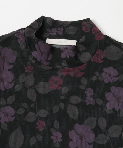 花卉圖案半高領上衣 AMOMENTO FLORAL MOCK NECK TOP