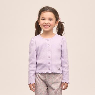 防曬圖案網眼針織開衫