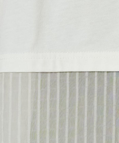 透膚條紋疊穿設計套頭上衣