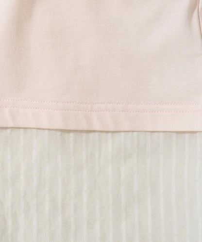 透膚條紋疊穿設計套頭上衣