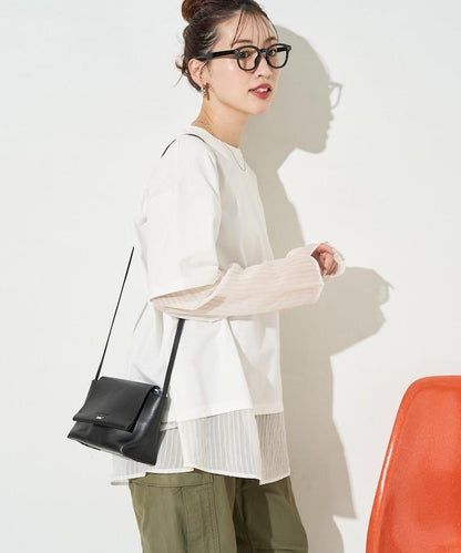 透膚條紋疊穿設計套頭上衣