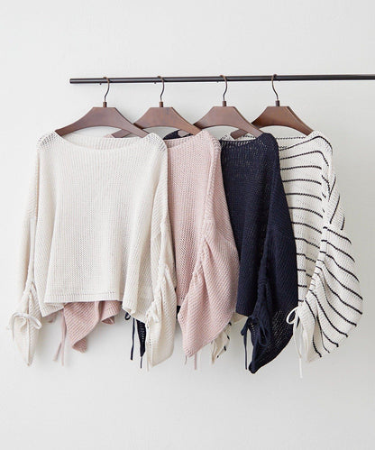 網眼抽繩設計套頭上衣