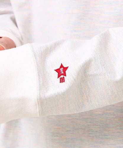 BOY刺繡 內裡漸變 亨利領 長袖T恤