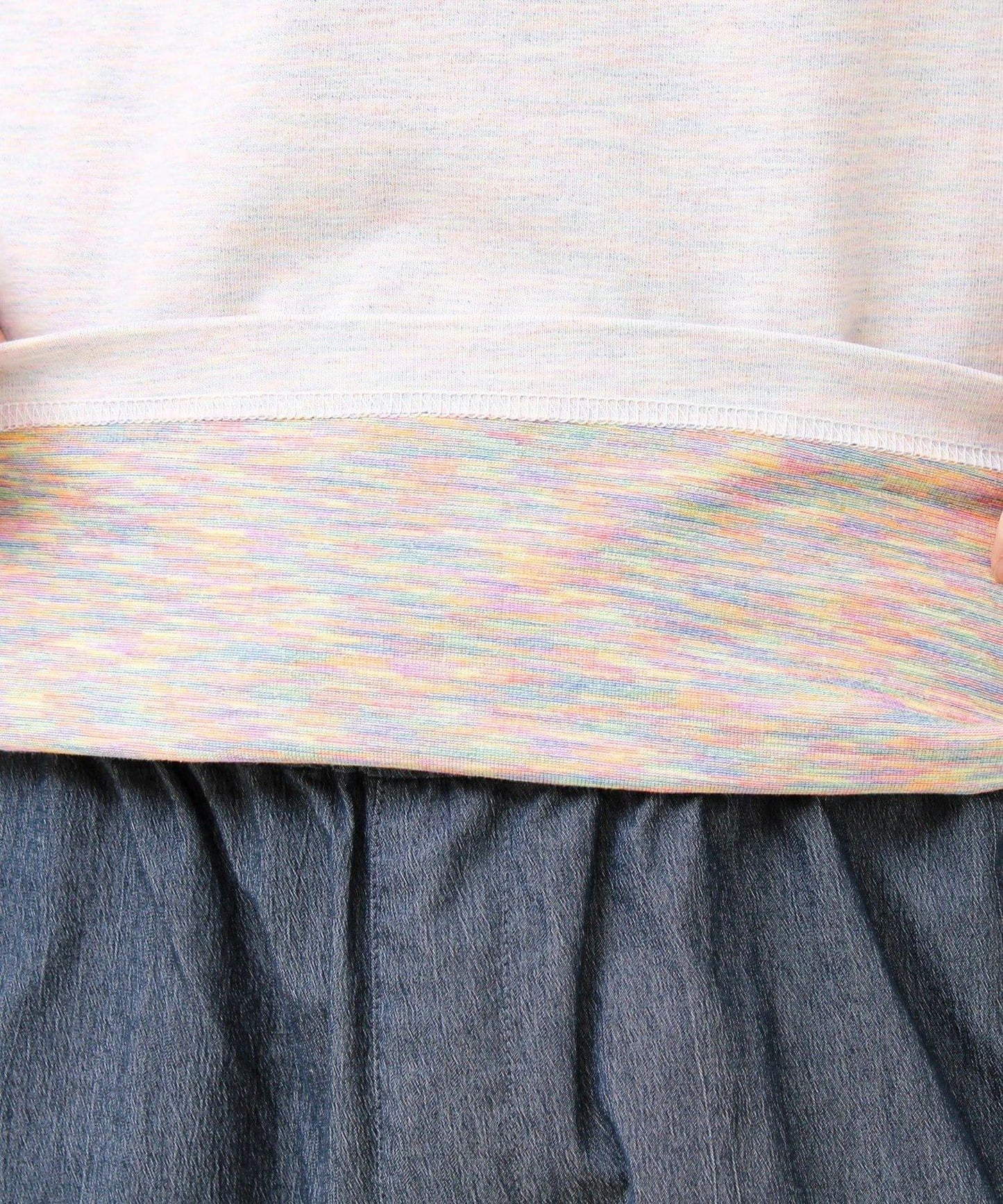 BOY刺繡 內裡漸變 亨利領 長袖T恤