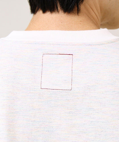 BOY刺繡 內裡漸變 亨利領 長袖T恤