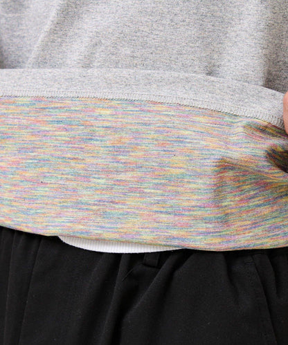 BOY刺繡 內裡漸變 亨利領 長袖T恤