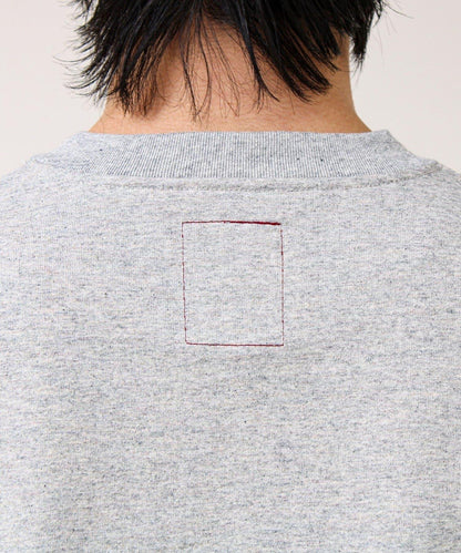 BOY刺繡 內裡漸變 亨利領 長袖T恤