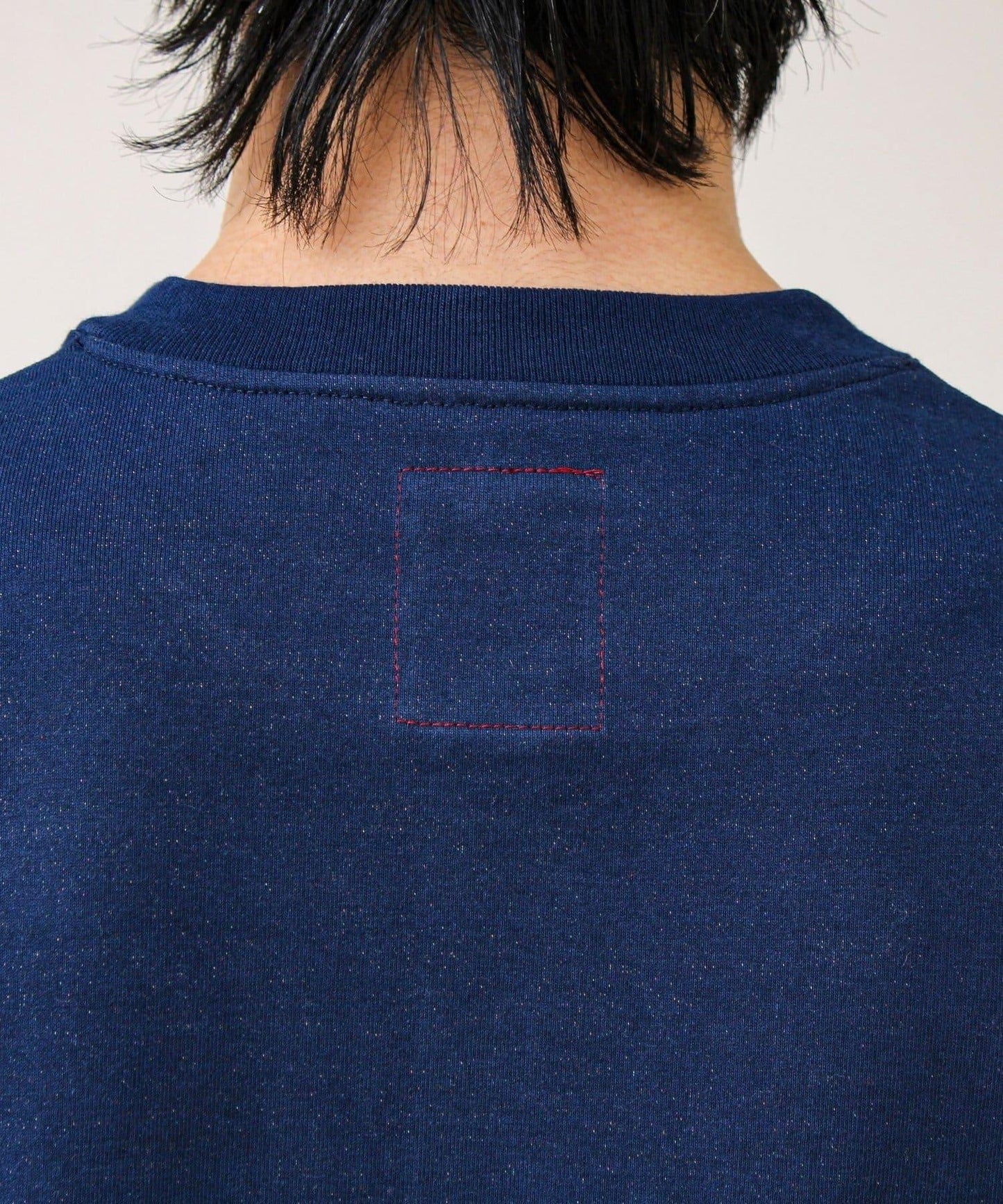 BOY刺繡 內裡漸變 亨利領 長袖T恤