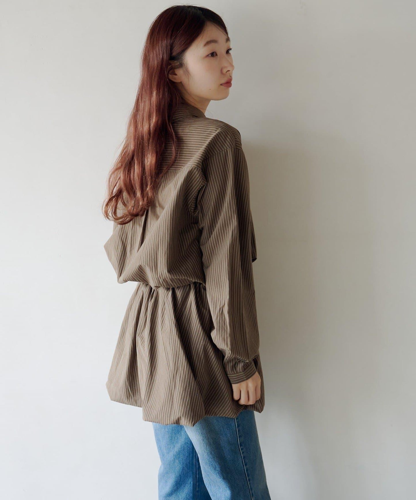 氣球廓形襯衫連衣裙