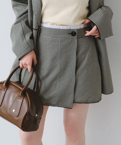 2026春夏 可成套搭配 蕾絲格紋 迷你半身裙