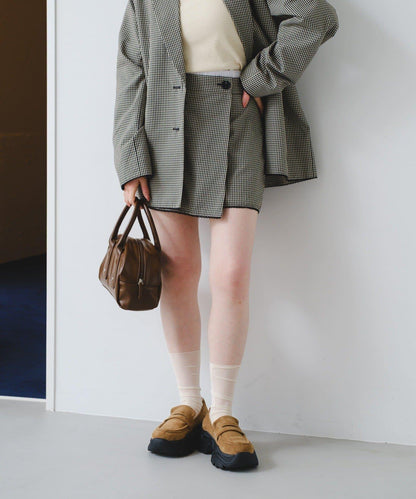 2026春夏 可成套搭配 蕾絲格紋 迷你半身裙