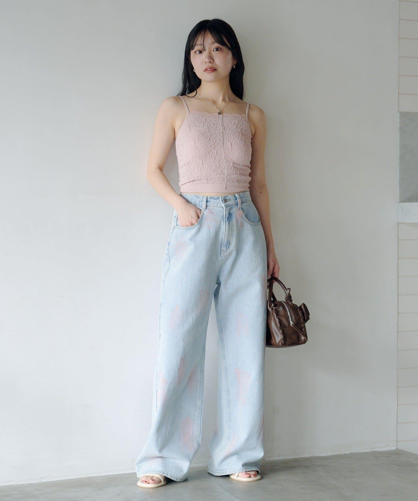 帶胸墊 花卉提花 吊帶背心