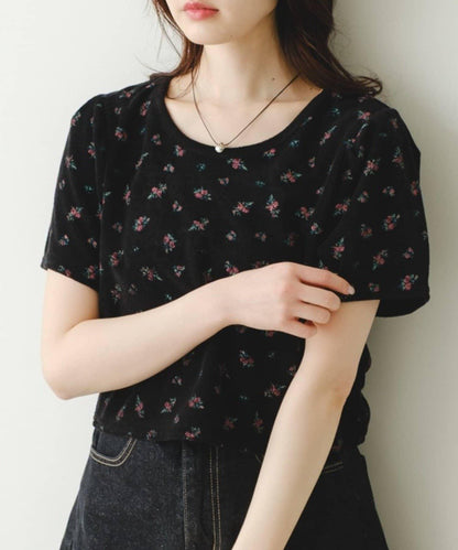 毛巾絨花卉圖案 T恤