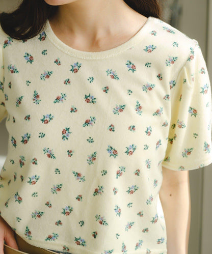 毛巾絨花卉圖案 T恤