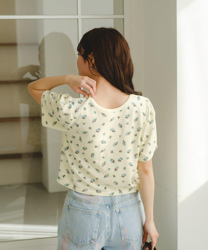 毛巾絨花卉圖案 T恤