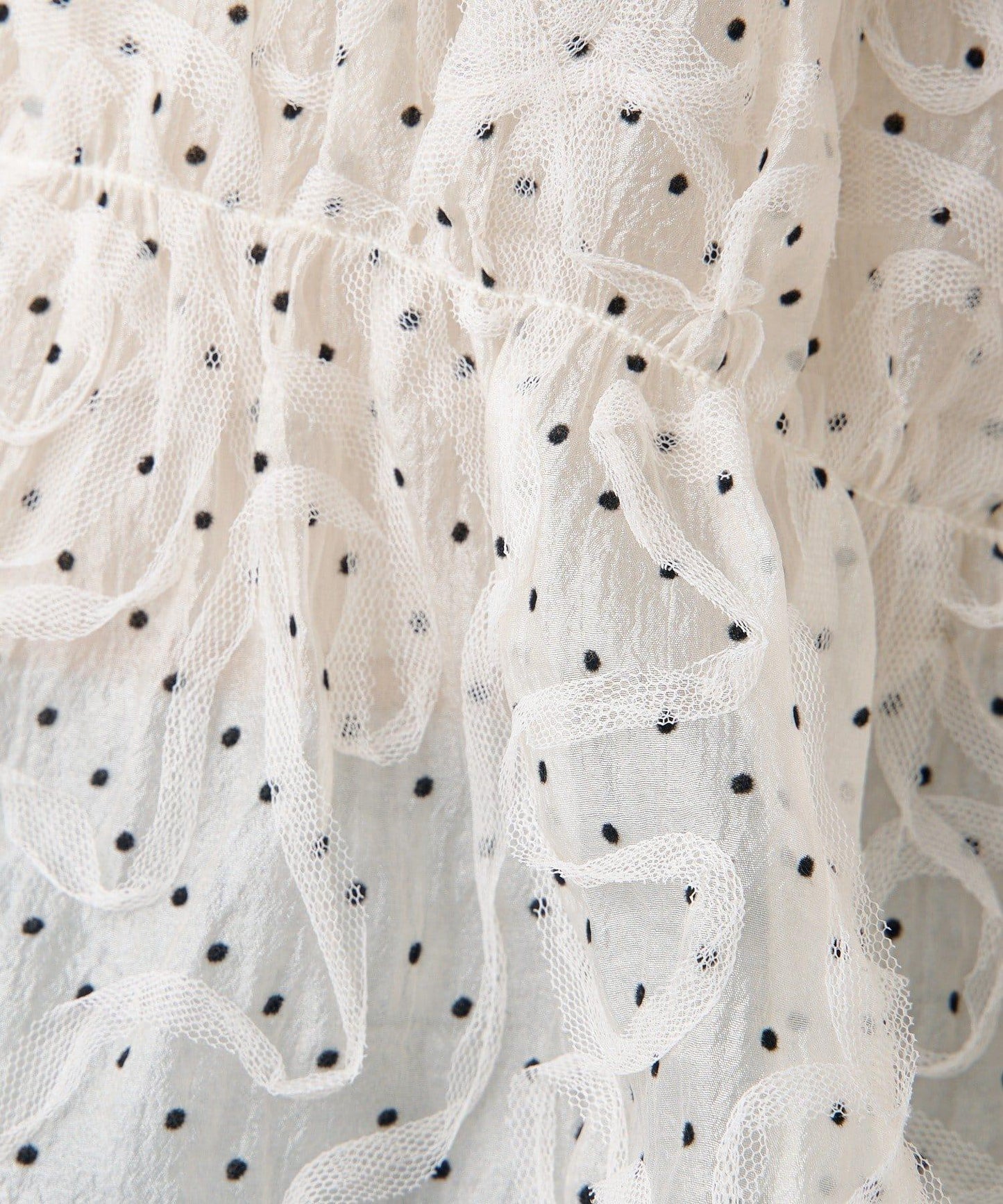 波點波紋薄紗襯衫