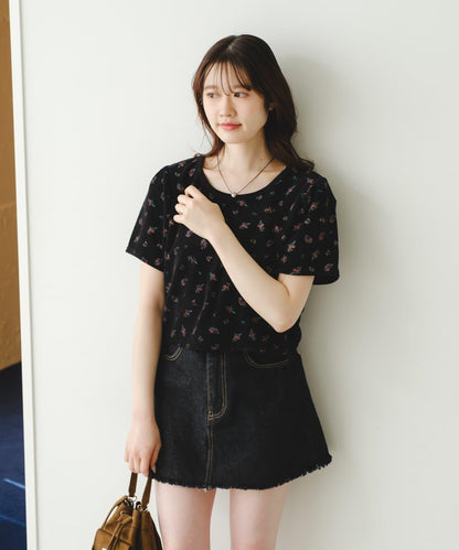 毛巾絨花卉圖案 T恤